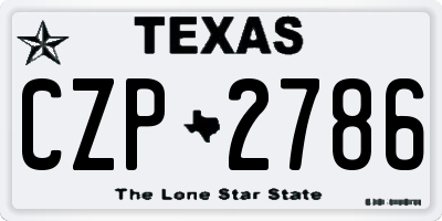 TX license plate CZP2786
