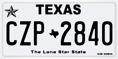 TX license plate CZP2840