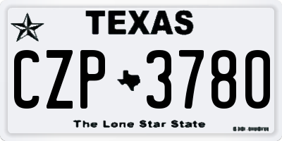 TX license plate CZP3780
