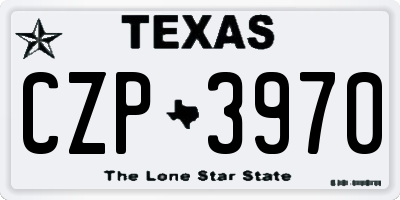 TX license plate CZP3970