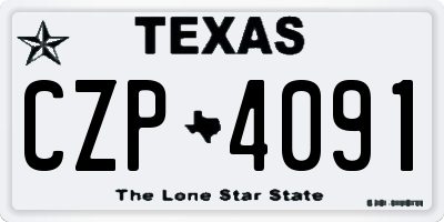 TX license plate CZP4091