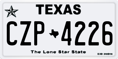 TX license plate CZP4226