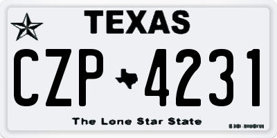 TX license plate CZP4231
