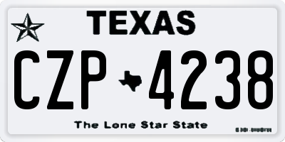 TX license plate CZP4238