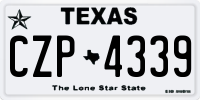 TX license plate CZP4339