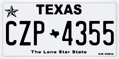 TX license plate CZP4355