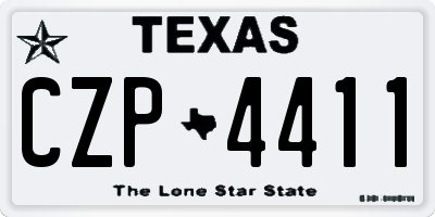 TX license plate CZP4411
