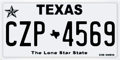 TX license plate CZP4569