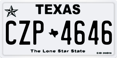 TX license plate CZP4646