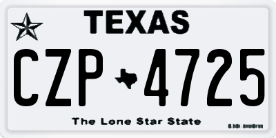 TX license plate CZP4725