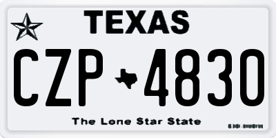 TX license plate CZP4830
