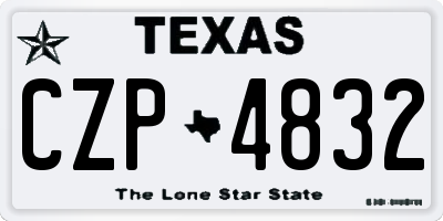 TX license plate CZP4832
