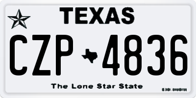 TX license plate CZP4836