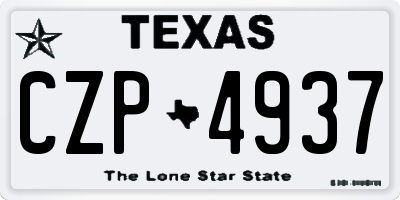 TX license plate CZP4937