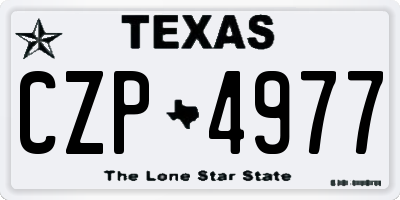 TX license plate CZP4977