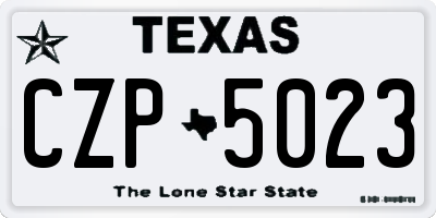 TX license plate CZP5023