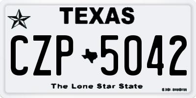 TX license plate CZP5042