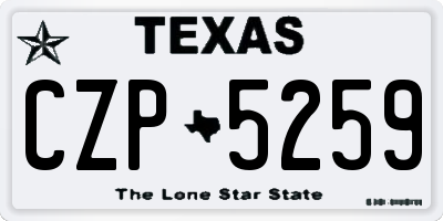 TX license plate CZP5259