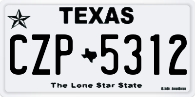 TX license plate CZP5312