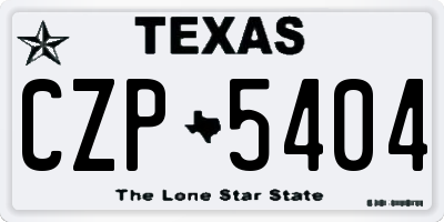 TX license plate CZP5404