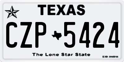 TX license plate CZP5424