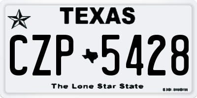 TX license plate CZP5428