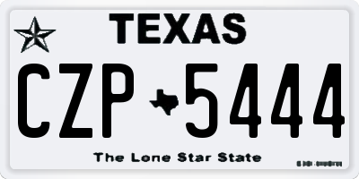 TX license plate CZP5444