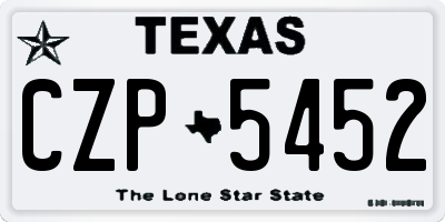 TX license plate CZP5452