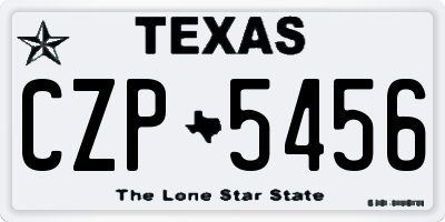TX license plate CZP5456