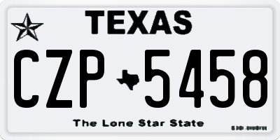 TX license plate CZP5458