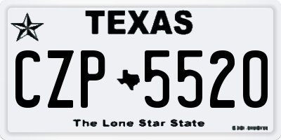 TX license plate CZP5520
