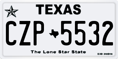TX license plate CZP5532