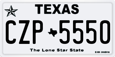TX license plate CZP5550