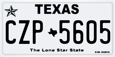 TX license plate CZP5605
