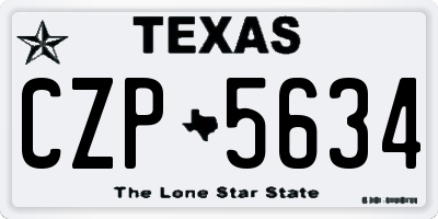 TX license plate CZP5634