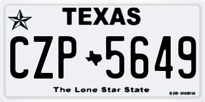 TX license plate CZP5649
