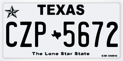 TX license plate CZP5672