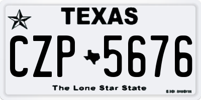 TX license plate CZP5676