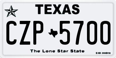 TX license plate CZP5700