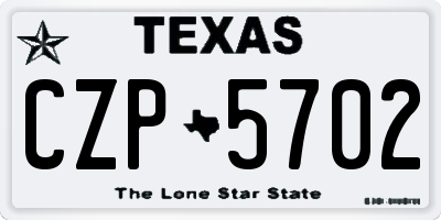 TX license plate CZP5702