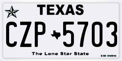 TX license plate CZP5703