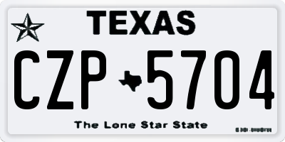 TX license plate CZP5704