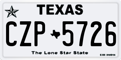 TX license plate CZP5726