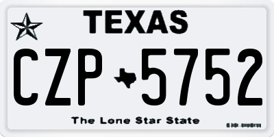 TX license plate CZP5752