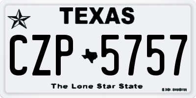 TX license plate CZP5757
