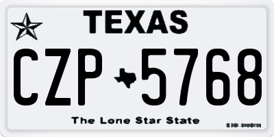 TX license plate CZP5768