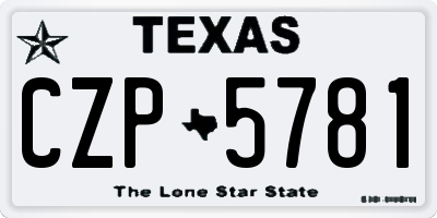 TX license plate CZP5781
