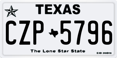 TX license plate CZP5796
