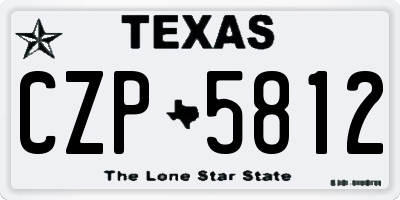 TX license plate CZP5812