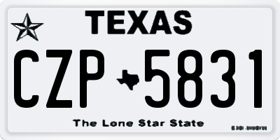 TX license plate CZP5831